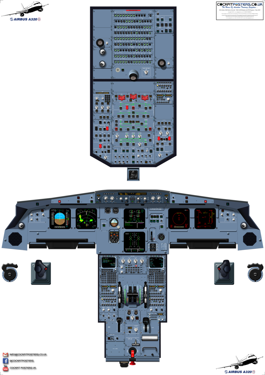 Airbus A320 CRT CFM EIS Cockpit Poster Trans Global Training